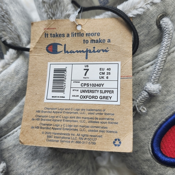 BNWT Champion Sz 7 Embroidered Logo Oxford Gray University 2 Slippers Loafers - Picture 10 of 10